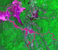 Imagem Modelo indica áreas atingidas pelo acidente em Minas Gerais