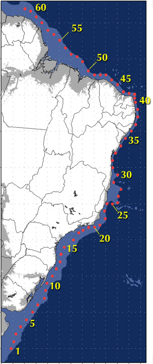 pontos de monitoramento costeiro